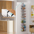 10-Tier Over The Door Organizer with Baskets - Heavy Duty Spice Rack Metal Hanging Shelf for Pantry & Kitchen | Adjustable Spice Rack, Space-Saving Hanging Storage for Bathroom, Laundry, Black