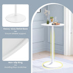 Giantex 6-Pack 2-in-1 Bar Table with Detachable Pole, Metal Base, 24" Round Top, 40"/22" Two Convertible Height, Cocktail Pub Table for Bistro, Dining Room, Restaurant, Kitchen, White