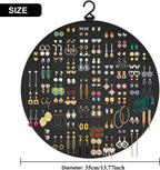 Earring Organizer, Hanging Earring Holder Holds Up to 128 Pairs, Stud Earring Organizer Storage, Round Earring Display Earring Holder Organizer for Women Girls-Black A