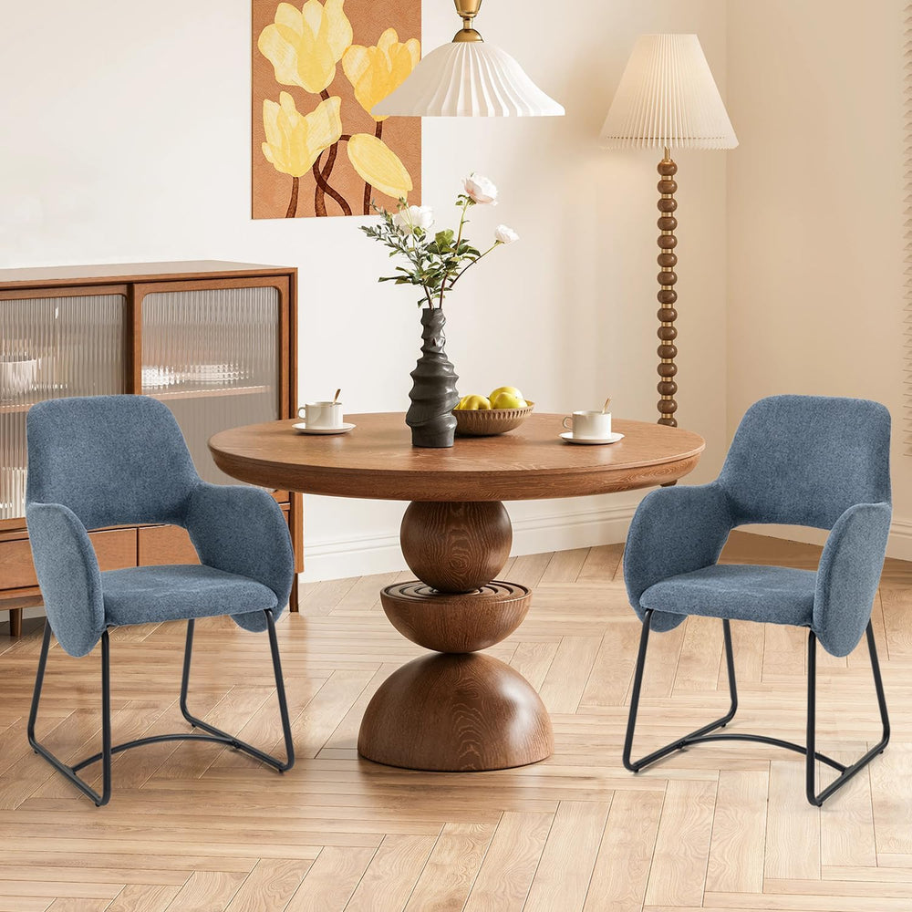 Mid-Century Modern Dining Chair, Upholstered Single Chair with Armrests, 350 ...