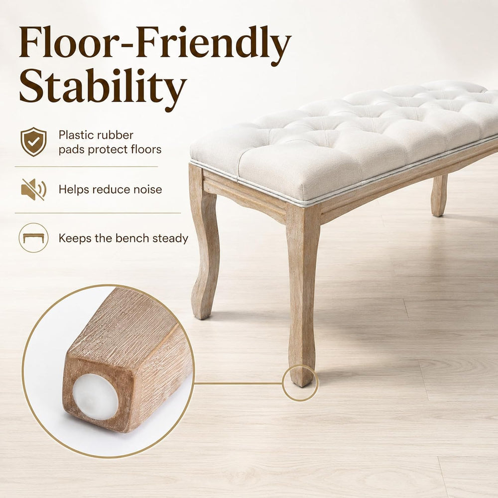 Anwick 43.3" Tufted Upholstered Entryway Bench, End of Bed Bench with Pa...