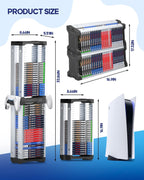 Nargos Video Game Storage Tower, Universal Organizer for PS5/PS4/PS3/PS2, Xbox One/360/Series X/S, Wii, Switch/Switch 2, DVD and Blu-Ray Cases (46 Pcs)