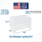 Hudson Exchange 20" x 15" x 12.5" (54 Pack) Plastic Giant Stackable Hopper Bin Container, Clear