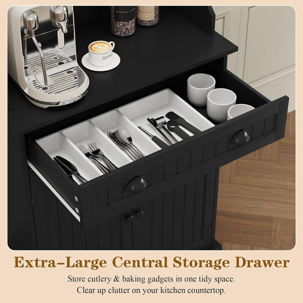 ARTPOWER 54" Kitchen Microwave Cabinet/Stand with Storage and Drawers, P...