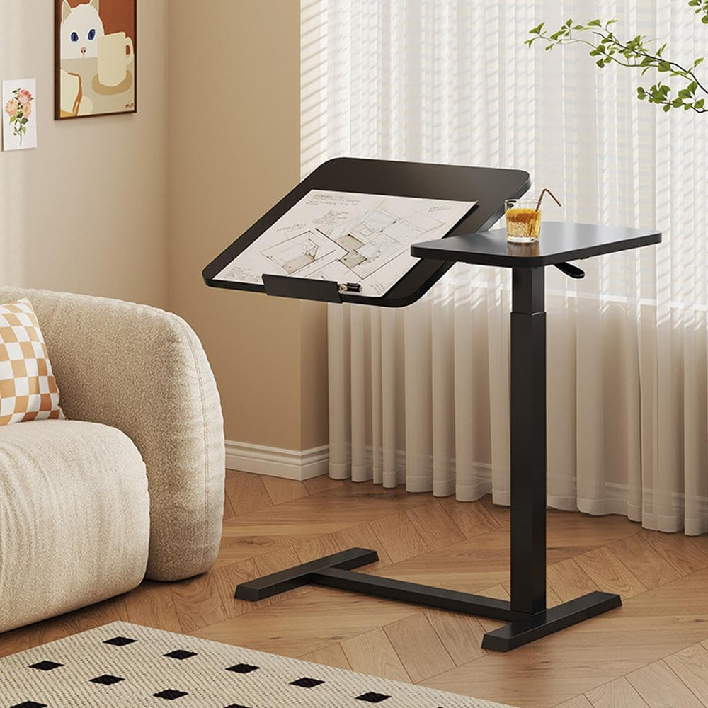 C-Shaped Side Table, Flexible Laptop Table and Bed Table with Tilting Table T...