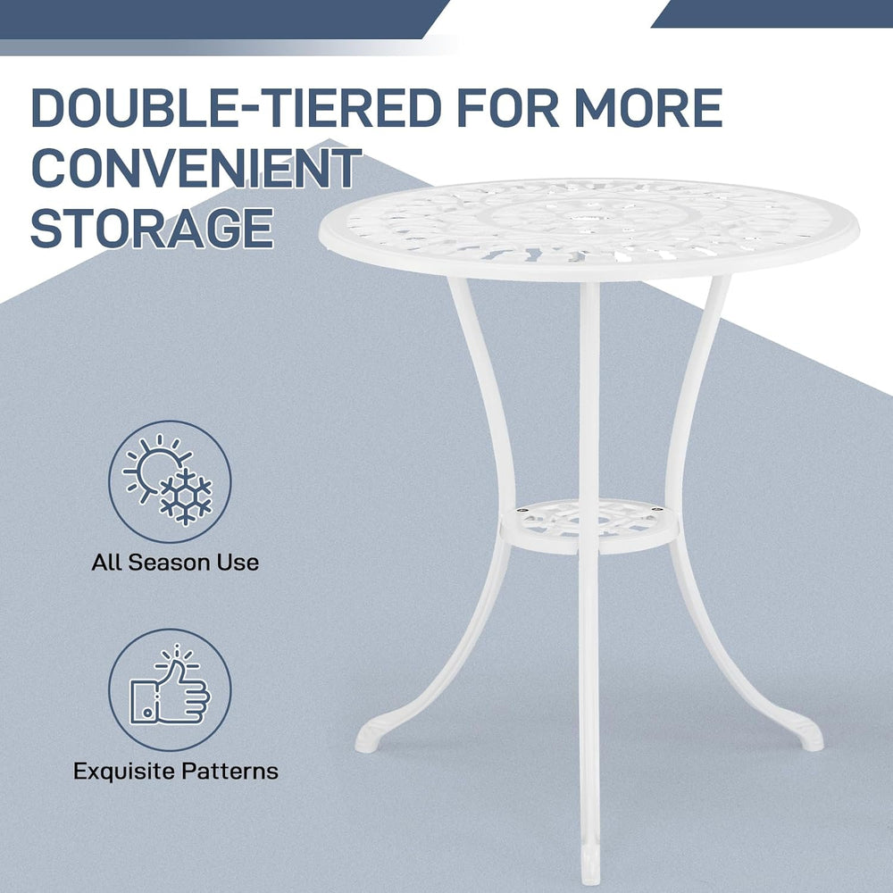 VINGLI 3 PCS Outdoor Bistro Set, Outdoor Patio Set, All-Weather Cast Aluminum...