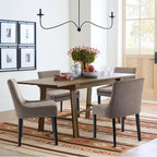COLAMY Modern Dining Chairs Set of 2, Upholstered Corduroy Accent Side Leisure Chairs with Mid Back and Wood Legs for Living Room/Dining Room-Camel