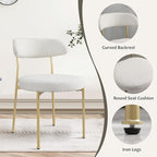 3-Piece 23.6" Round Dining Table Set for 2 with Upholstered Chairs – Space-Saving Modern Small Kitchen Cafe Bistro Set(Beige Boucle Chair)