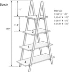 4 Tier Ladder Shelf, Industrial Bookshelf A-Shaped Bookcase, Ladder Bookshelf, Freestanding Storage Organizer Display Shelf, Multipurpose Storage Shelves Rack for Living Room Bedroom Home Office