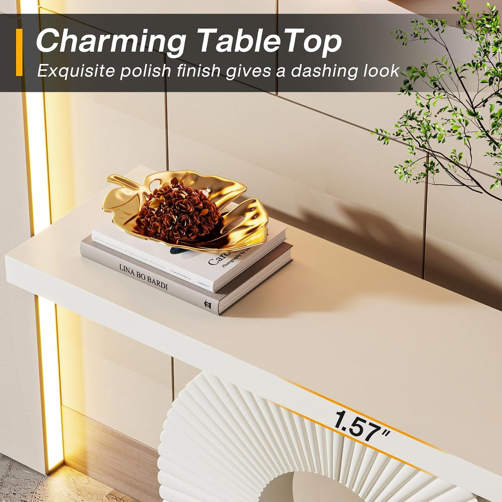 Tribesigns Modern Console Table with Geometric Base, 40 inch Wood Entryway Ta...