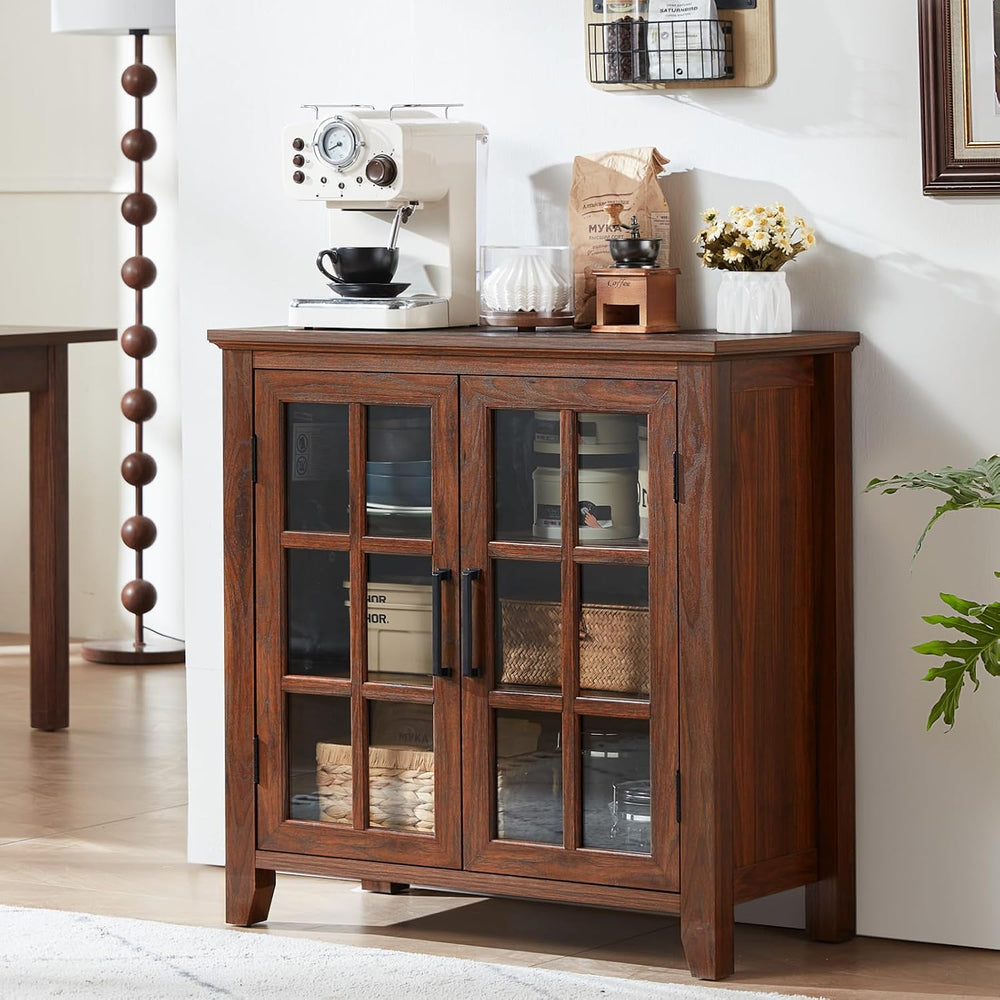Joaxswe Large Sideboard Buffet Cabinet with Storage, 32" Farmhouse Brown...