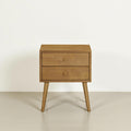 NTC Lux Nightstand with 2 Drawers, Featuring Adaptable Design, 150 lbs Load Capacity, Water-Resistant, Elevate Your Space, Easy Assembly - Rustic Oak