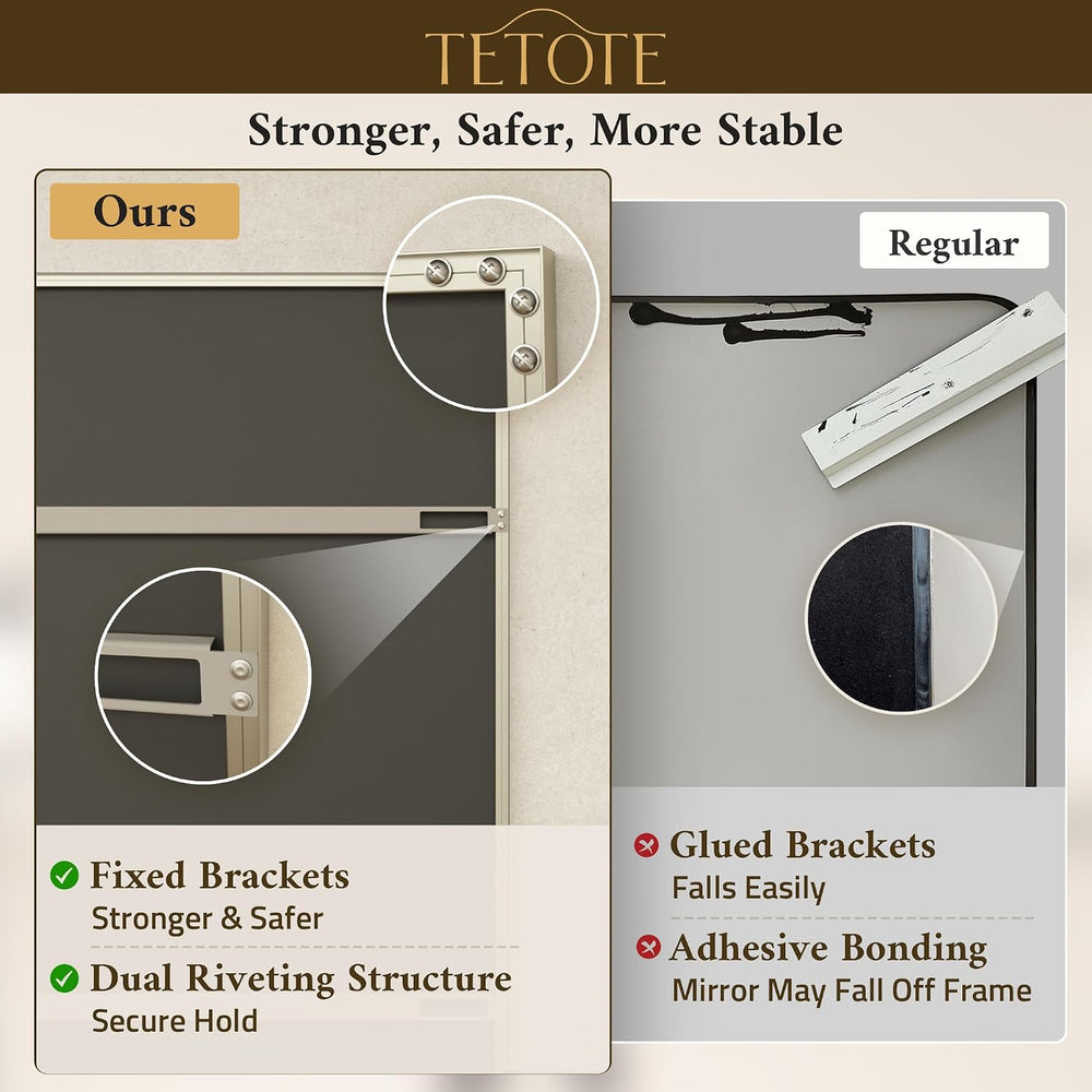 TETOTE Brushed Nickel Bathroom Mirror 24" x 30" Rectangle Beveled F...