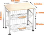3-Layer Kitchen Fruit Storage Basket Snack Rack, countertop Storage Rack, Stackable Storage Rack with Desktop, Pull-Out Hollow Metal Storage Basket with Handle, Kitchen Organizers & Storage