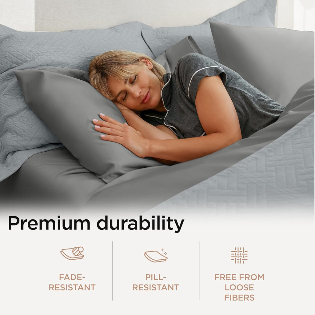 Threadmill Twin Sheet Set |656 Thread Count 100% Supima Cotton Sheets for Twin Mattress | Solid Sateen Twin Bed Sheets Set with 16” Deep Pocket | Soft Breathable 3-Piece Cooling Sheet Set | Dark Grey