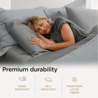 Threadmill Twin Sheet Set |656 Thread Count 100% Supima Cotton Sheets for Twin Mattress | Solid Sateen Twin Bed Sheets Set with 16” Deep Pocket | Soft Breathable 3-Piece Cooling Sheet Set | Dark Grey