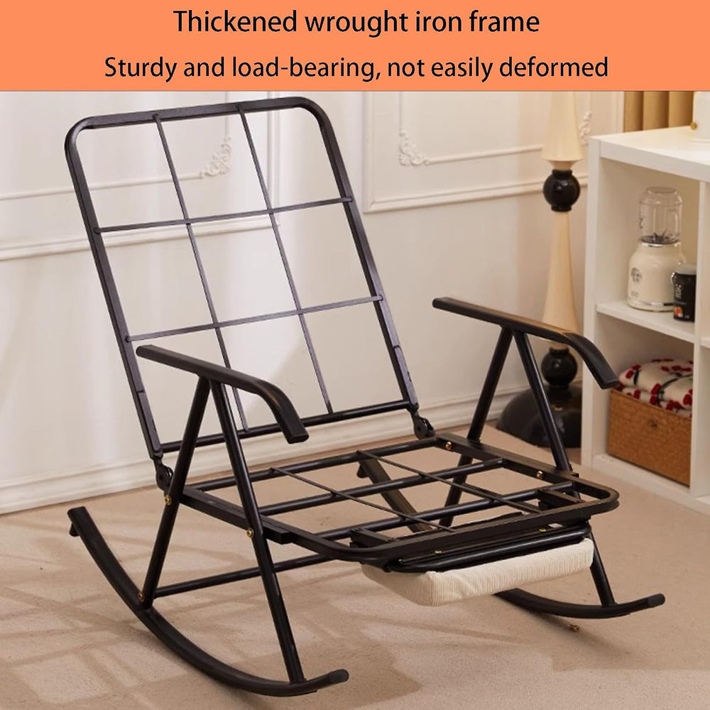 Single Rocking Chair with a Retractable footrest, Armchair with Adjustable ba...