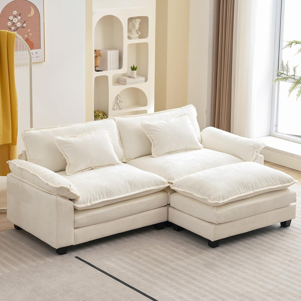Oprisen 86" Modular Sectional Sofa, Comfy Deep Cloud Couch with Ottoman ...