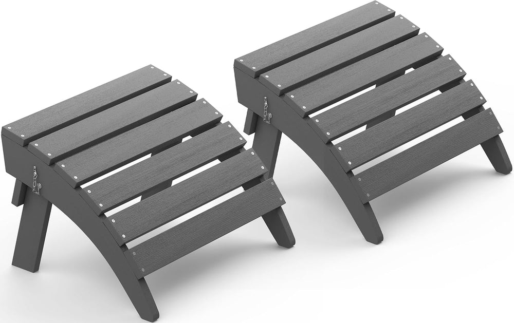 SERWALL Folding Adirondack Chair Footrest Set of 2, Adirondack Ottomans Witho...