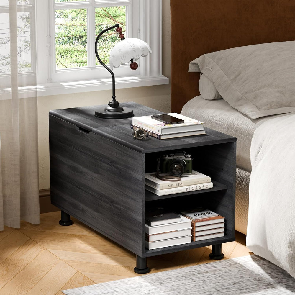 Rreyet End Table with 2 Open Storage Space & 15" Large Cube Storage,...