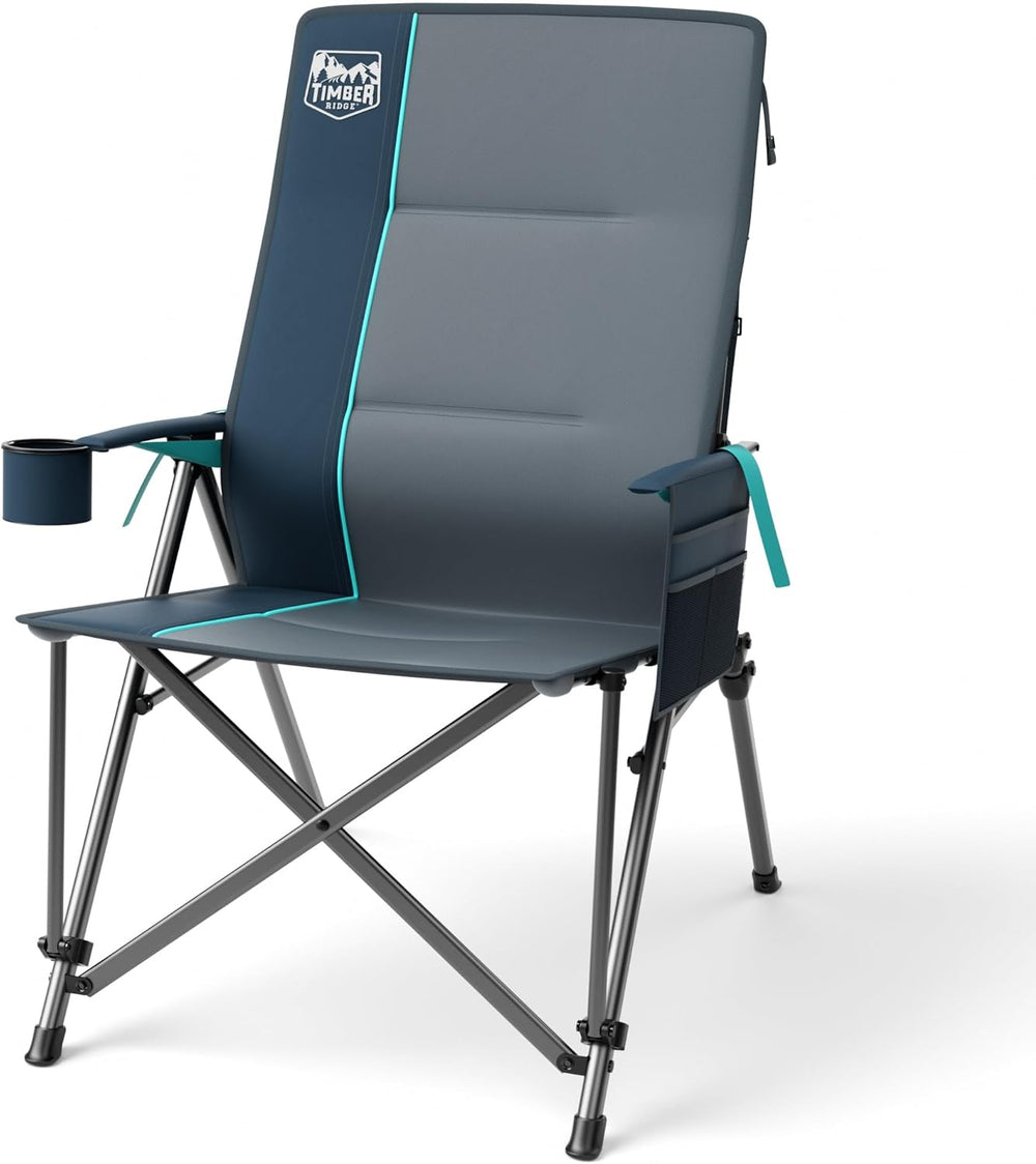 Timber Ridge Oversized Camping Chair with Lumbar Support, Portable Folding Ch...