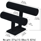 Wudygirl Velvet Bracelet Holder2 Tie Jewelry Stand Jewelry Holder Organizer for Bracelets Watches Necklaces Gift for Girl Women（Black 2 Tie）