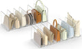 Bag & Purse Organizer for Closet: Adjustable Clear Handbag Storage Shelf - Plastic Clutch Dividers for Closet Organizers and Storage - Keep Carteras & Pocketbook Upright