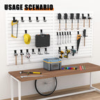 18PCS Black Slatwall Hooks, Garage Slatwall Accessories, Multi Size Slat Wall Accessory, Utility Hooks for Slatwall