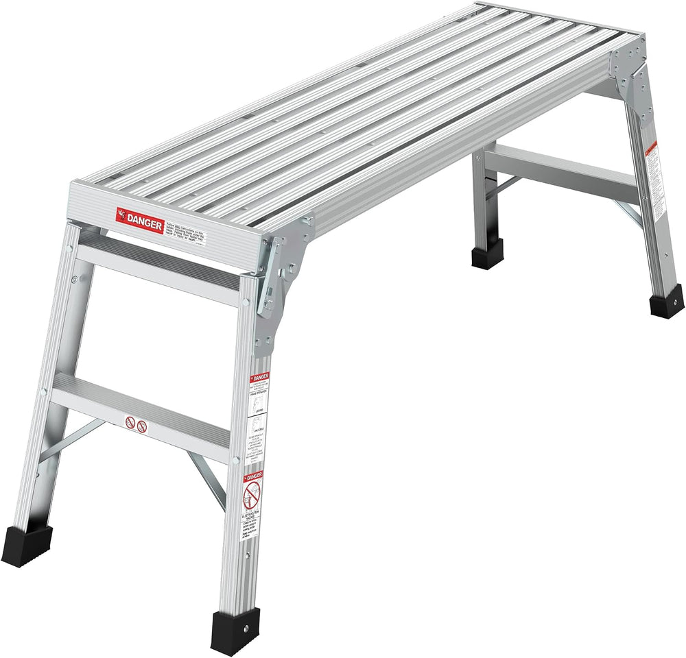40" Aluminum Folding Work Platform/Step Stool - 225 LBS, Non-Slip, Ultra...