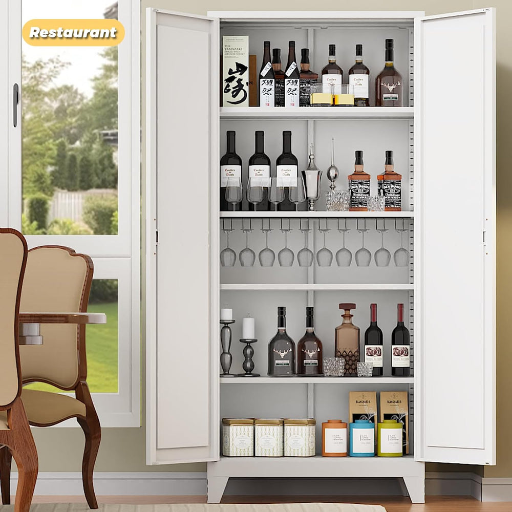 75" Pantry Cabinet,Kitchen Storage Cabinet with Adjustable Shelves | 100...