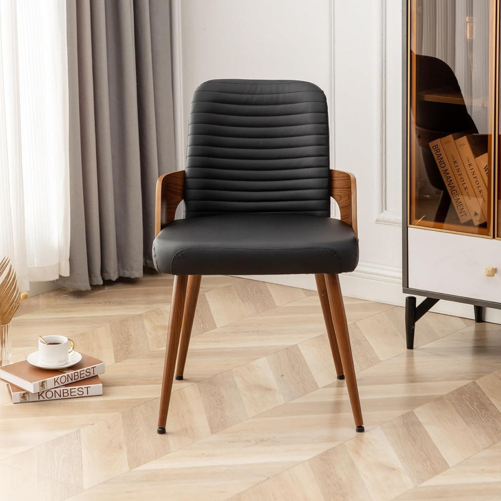 Dining Room Chairs,Mid Century Modern Kitchen Chairs,Upholstered Faux Leather...