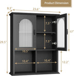 CJL Bathroom Wall Cabinet with Fluted Door, 23.6'' x 29.5'' Medicine Cabinet, Over The Toilet Storage Cabinet, Black