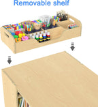 GDLF Kids Art Table and Chairs Set, Craft Desk with Large Storage and Portable Art Supply Organizer for Children Ages 8-12, 47" L x 30" W