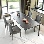Gray Dining Chairs Set of 4, Kitchen & Dining Room Chairs, Fabric Upholstered Dinning Chairs, Sillas De Comedor, Nailhead Trim, Wood Legs (Grey, 4 Pcs)