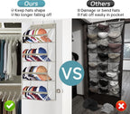 AOODA Clear Over the Door Hat Racks for Baseball Caps, Hold 48 Caps Hat Storage Organizer for Closet Wall, Deep Pockets Hanging Snapback Holder Shelves with 3 Hooks, Grey
