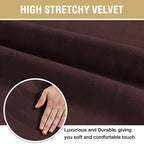 H.VERSAILTEX Velvet Dining Chair Covers Stretch Chair Covers for Dining Room Set of 6 Parson Chair Slipcovers Chair Protectors Covers Dining, Soft Thick Solid Velvet Fabric Washable, Brown