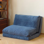 N&V Folding Matress Sofa Bean Bag Bed, Foam Filling Folding Matress Sofa, Includes Removable and Machine Washable Cover, Soft Premium Faux Fur (Small, Blue)