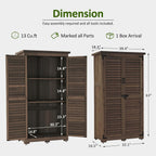MCombo Outdoor Storage Cabinet, Garden Storage Shed, Outside Vertical Shed with Lockers, Outdoor 63 Inches Wood Tall Cabinet for Yard and Patio 0870 (Brown)