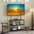 23" to 60" Floor Corner TV Stand For Bedroom With Mount, Universal Corner TV Desk Table With Storage Shelves For Bedroom Small Space,Rustic Television Stands Desk,Heavy Duty Structure,Adjustable Feet