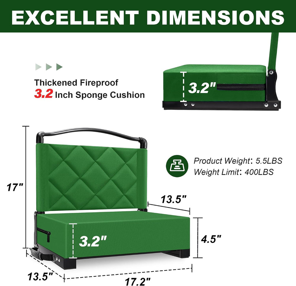 Stadium Seats with Back Support Cushion, Folding Stadium Seats for Bleachers ...