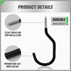 SWANLAKE 8-Piece Heavy Duty Garage Bike Hooks, 6-inch Bike Hooks for Garage Organization, Wall & Ceiling Mount Screw in Hanging Hook, Max Unit Load 100LBS Rustproof Utility Hook Bikes Hanger