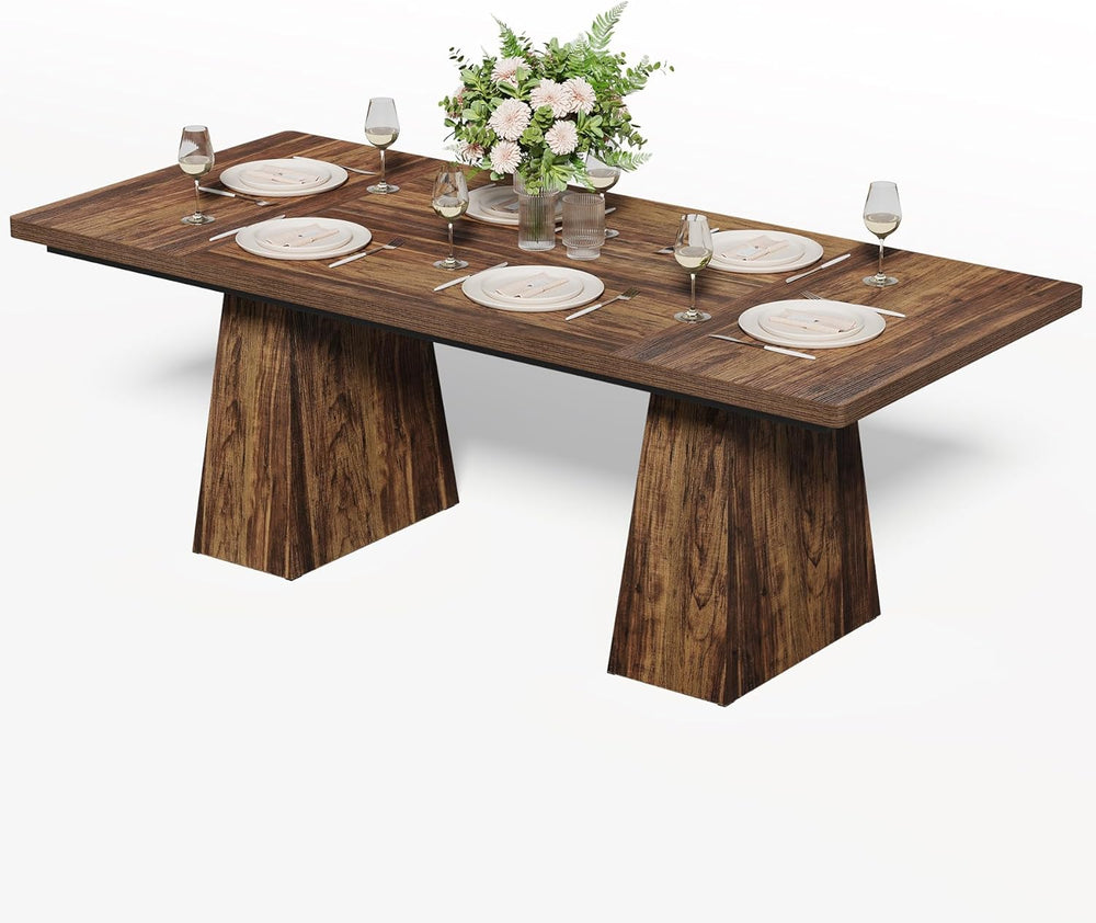 LITTLE TREE Dining Table for 4-6 People, Wooden Table, Rectangle Furniture wi...