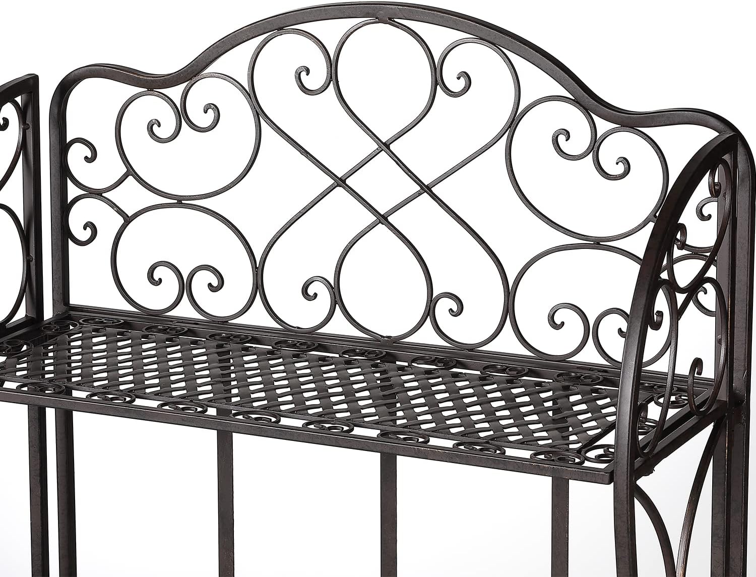 Kitchen Metal Bakers Rack Microwave Oven Stand Kitchens with Storage Three-Tiered Kitchen Organization Shelf Rack, 27" x 13.75" x 48.6",Antique Bronze