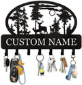Personalized Key Holder for Wall, Custom Metal Deer Cabin Key Hooks with Name, Metal Key Holder Hooks Organizer Rack, Key Hanger Decor for Kitchen, Entryway, Hallway, Office, Doorway