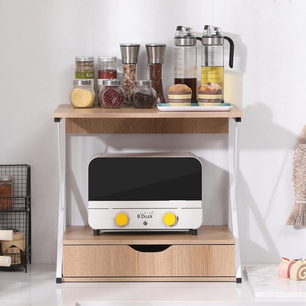Kitchen Countertop nizer with 3 Tier Microwave Shelf Metal Frame Oven Rack Wo...