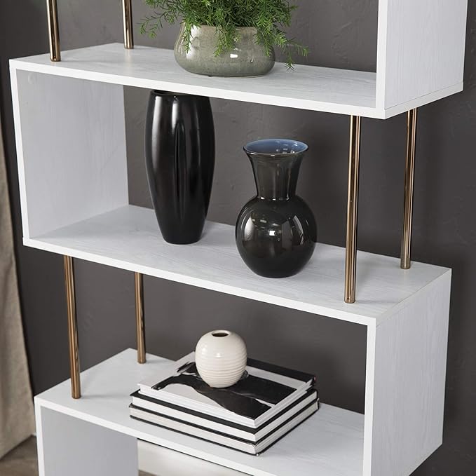 SEI Furniture Beckerman Bookcase, Gold (AMZ9753ZH)