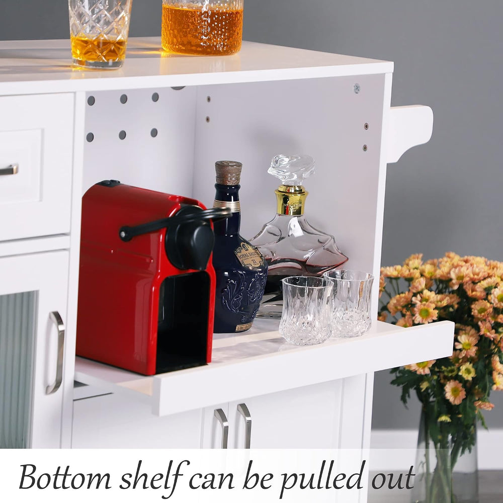 PHI VILLA Microwave Stand Cart with Wheels