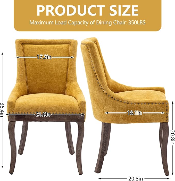 Modern Dining Chairs Set of 4, High Back Dining Chairs Side Chairs with Solid...