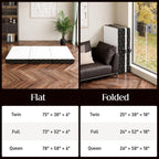 GEMBED Tri Folding Mattress Full Size - 4Inch Foldable Floor Sofa Bed | Memory Foam Tri-fold Handle & Non-Slip Bottom, Portable Foldable Sofa Bed Floor for Travel RV Camping Yoga - 73"x52"x4"