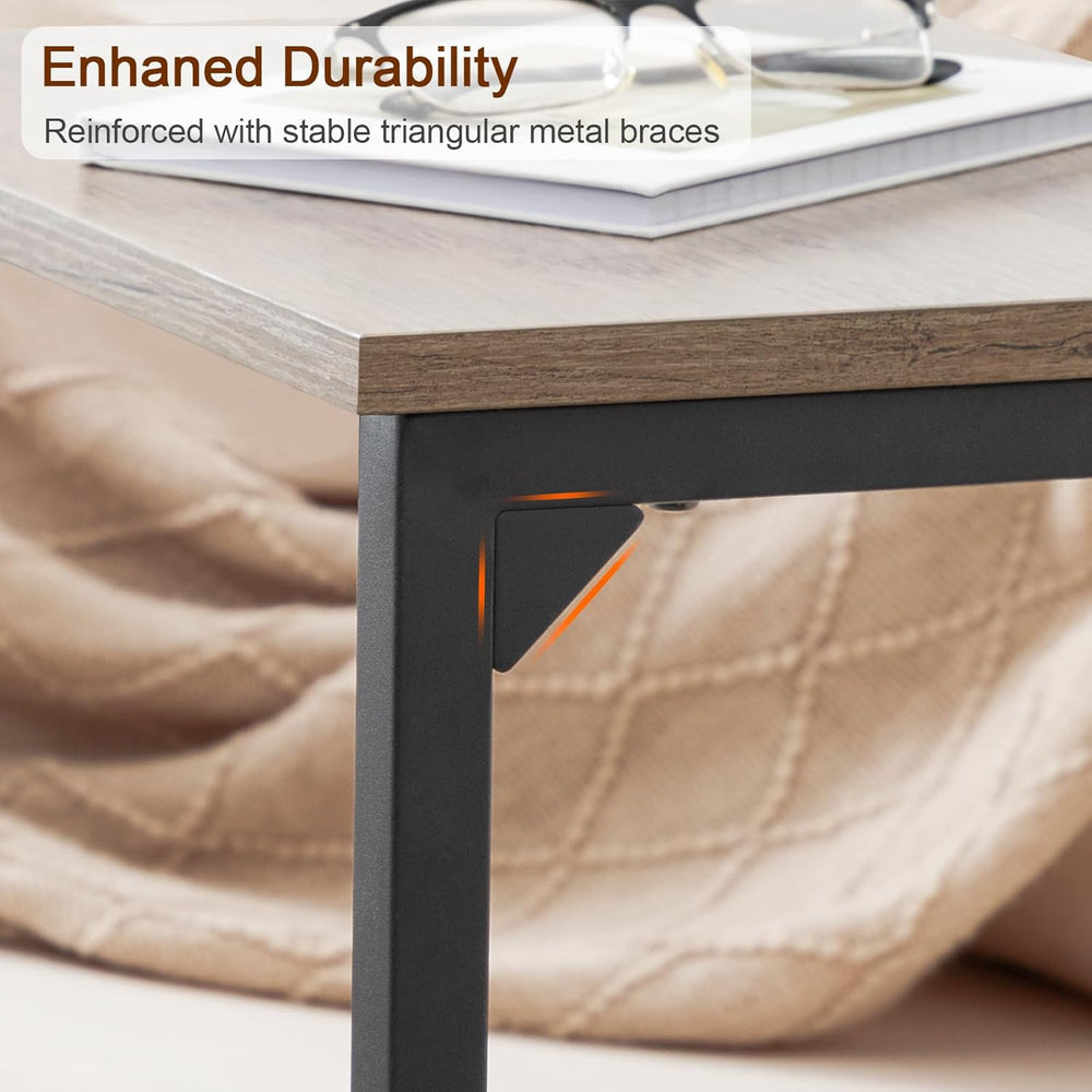 AMHANCIBLE C Shaped End Tables Set of 2, Couch Side Tables that Slide Under S...